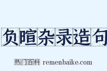 负暄杂录造句是什么意思的图片